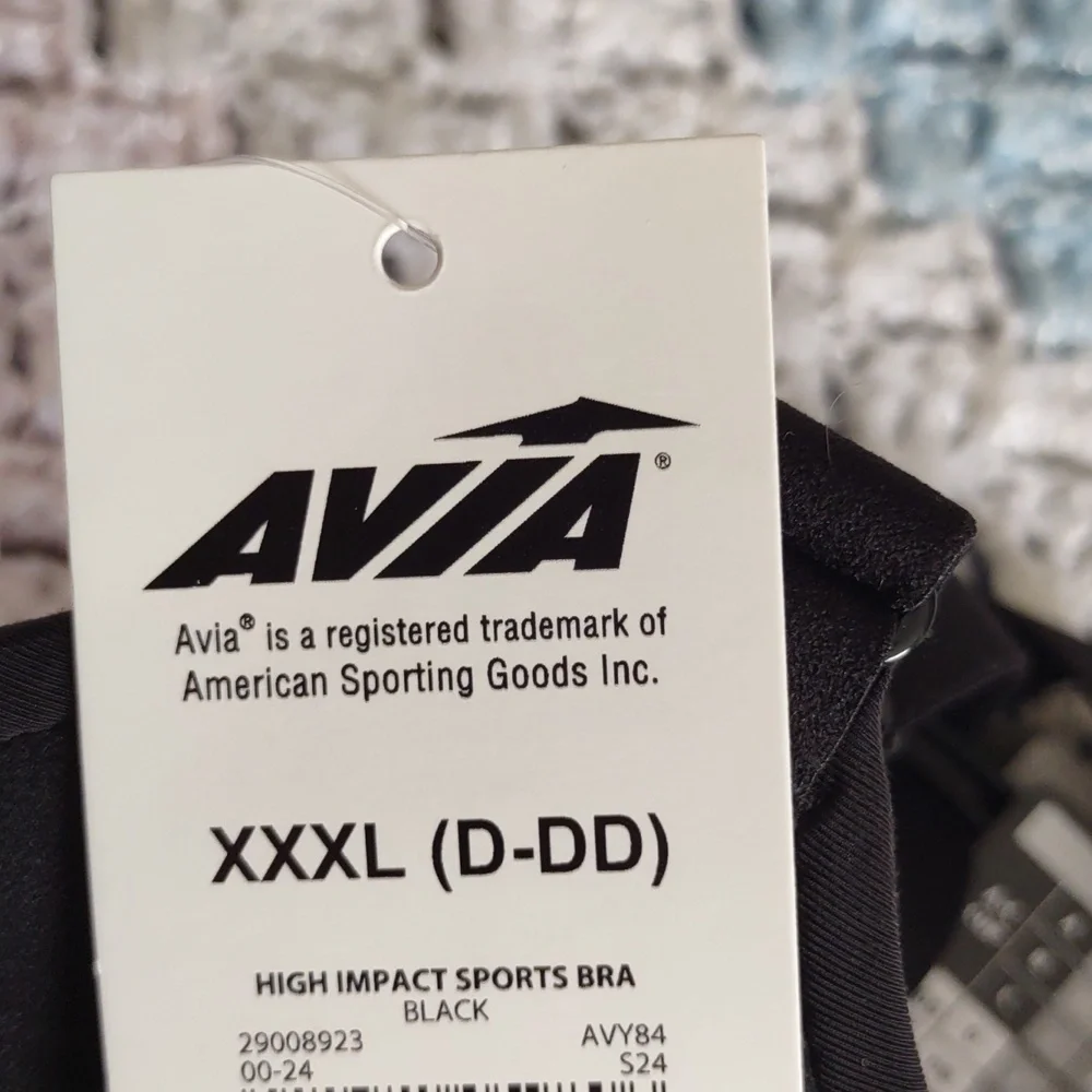 Avia XXXL (D-DD) Non Wire High Support Black Bra *Flawed* - Picture 3 of 14